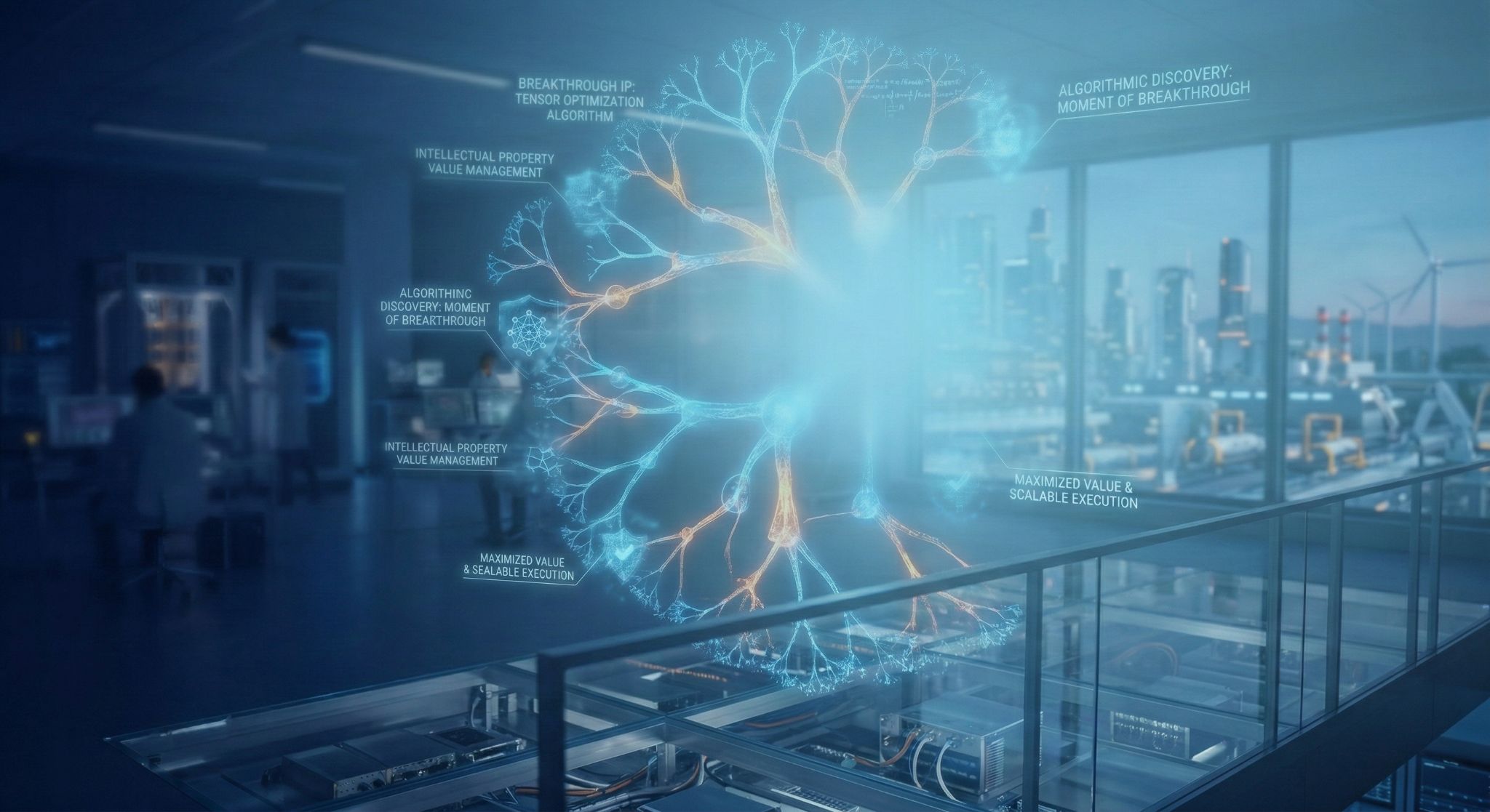Neural network visualization in a modern research laboratory